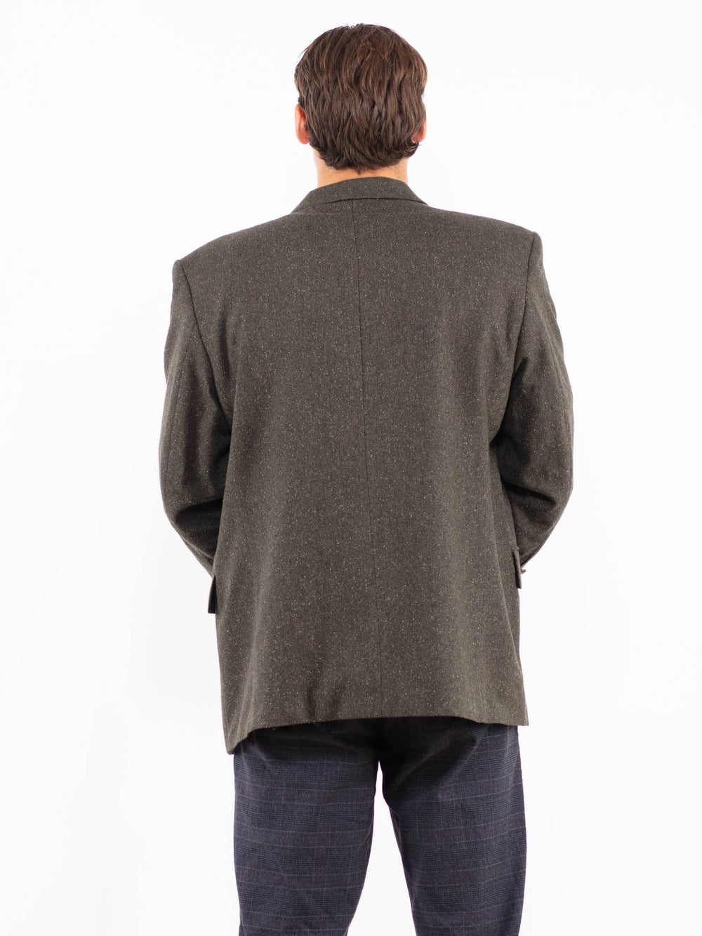 Vintage 90's Men Wool Blend Blazer Jacket in GreenZ2205