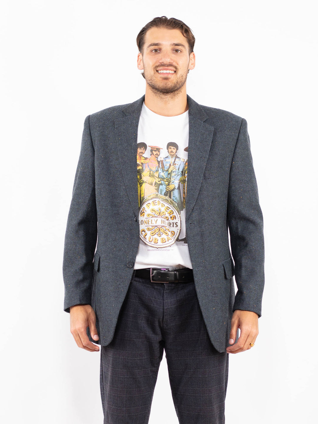Vintage 90's Men Wool Blend Blazer in BlueZ2208