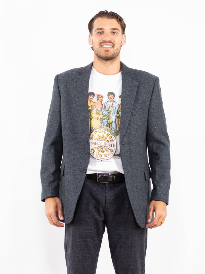 Vintage 90's Men Wool Blend Blazer in BlueZ2208