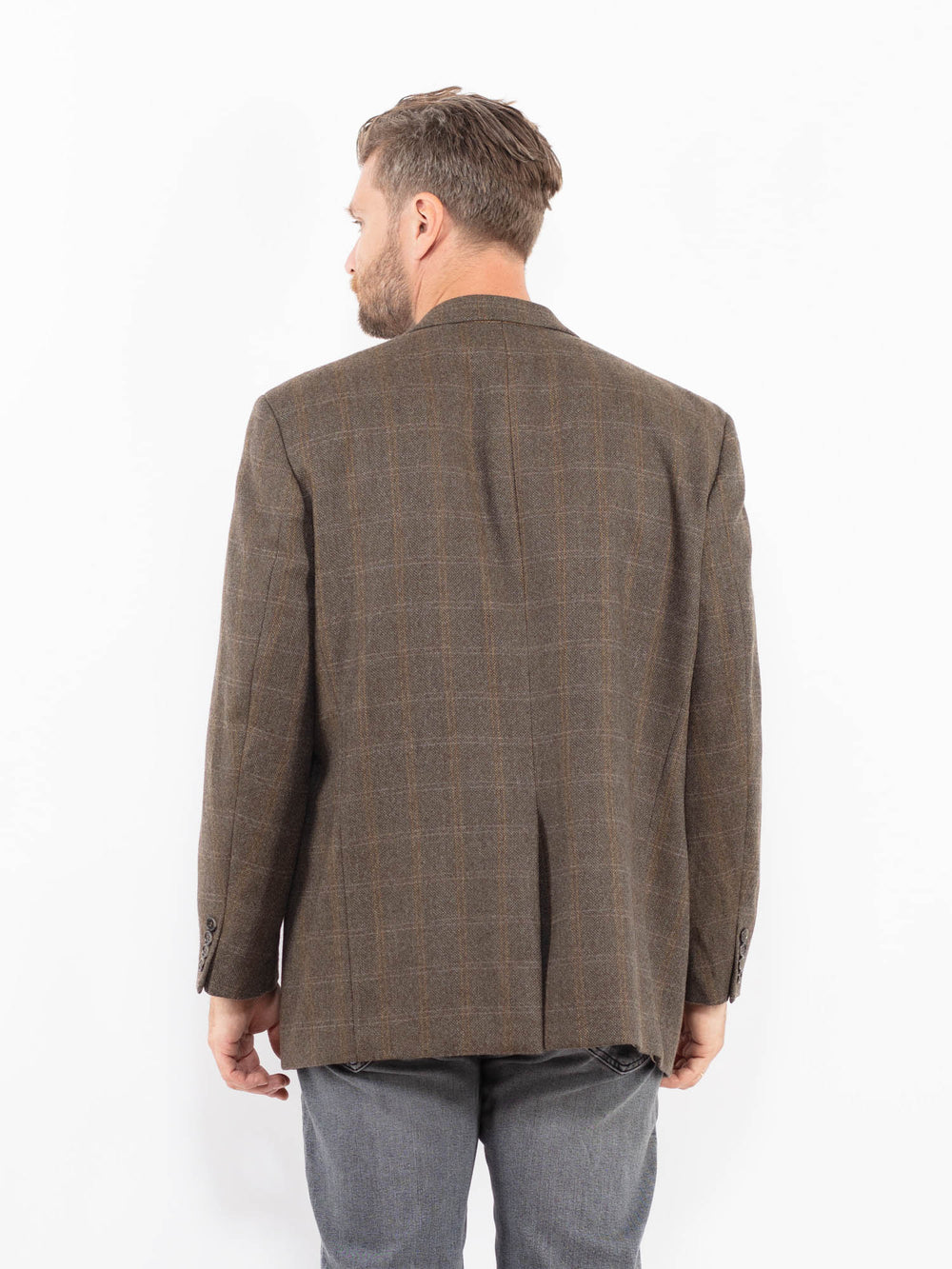 Vintage 90's Men Wool Blazer Jacket in BeigeZ2330