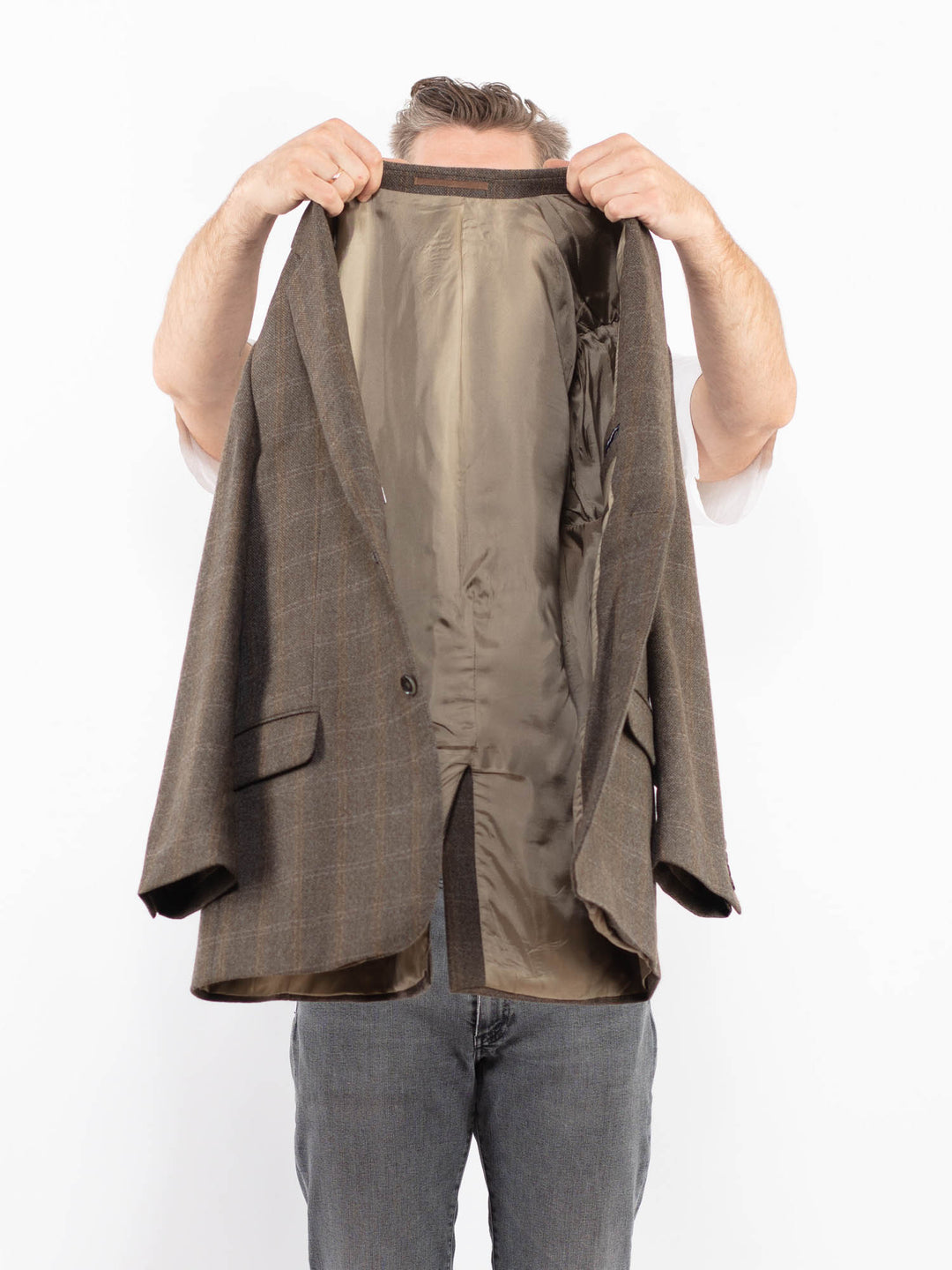 Vintage 90's Men Wool Blazer Jacket in BeigeZ2330