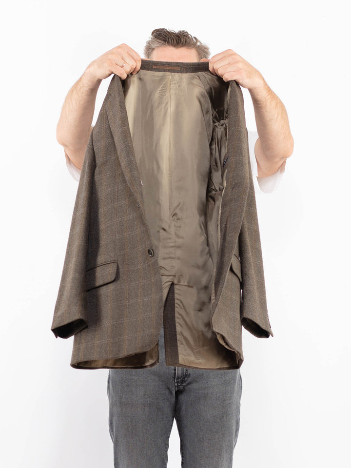 Vintage 90's Men Wool Blazer Jacket in BeigeZ2330