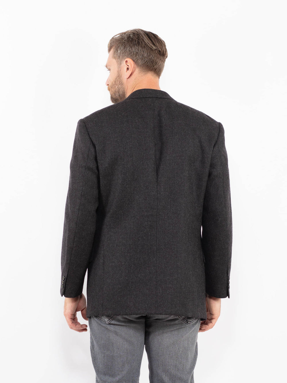 Vintage 90's Men Wool Blend Blazer in GrayZ2332