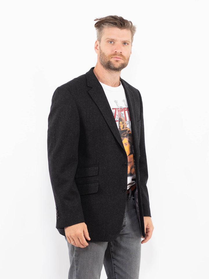 Vintage 90's Men Wool Blazer Jacket in GrayZ2333