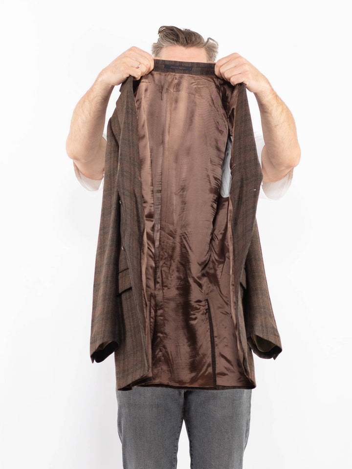 Vintage 90's Men Wool Blazer in BrownZ2341