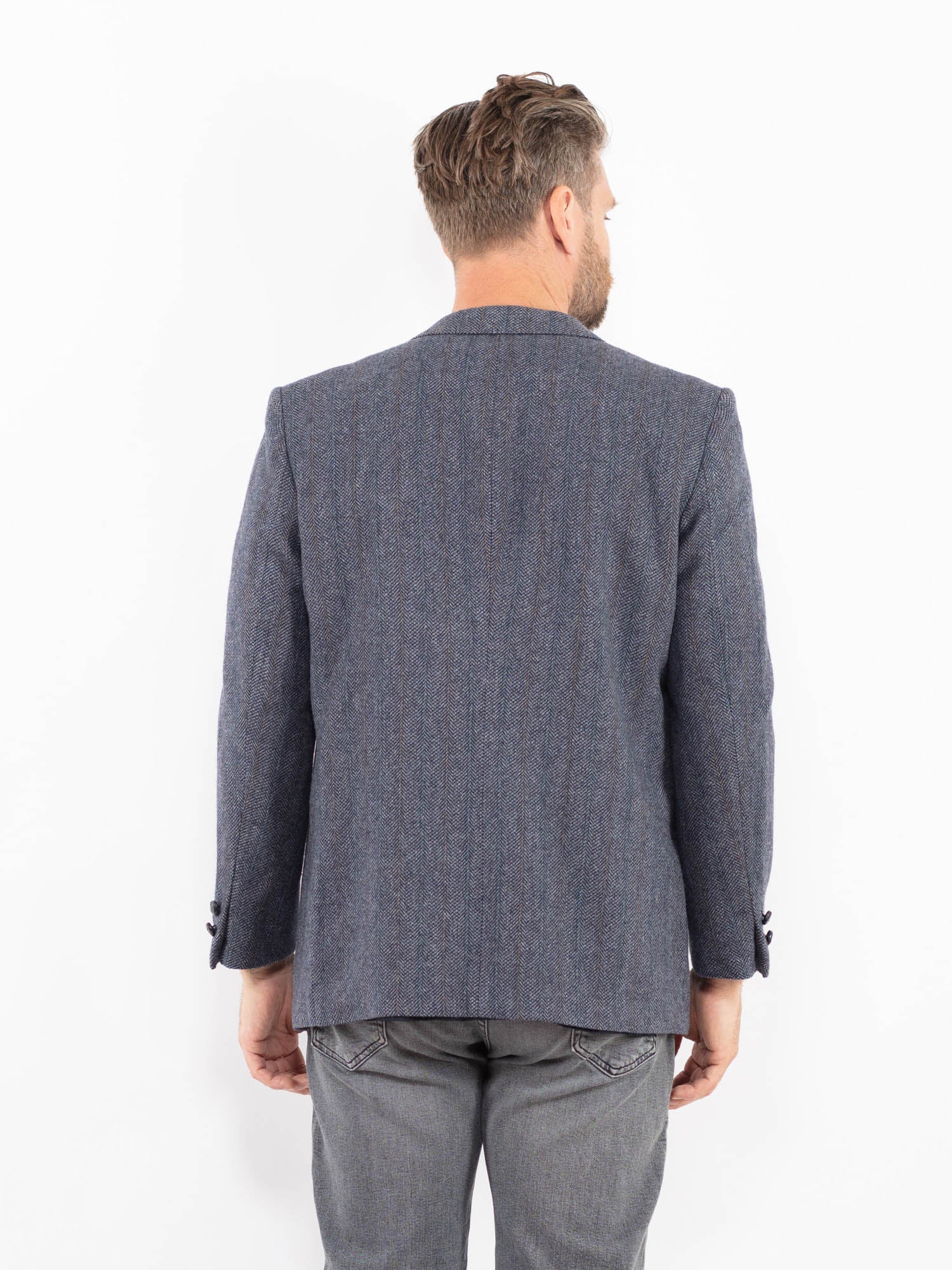 Online Vintage Store | Vintage 90's Men Wool Blazer Jacket in Blue