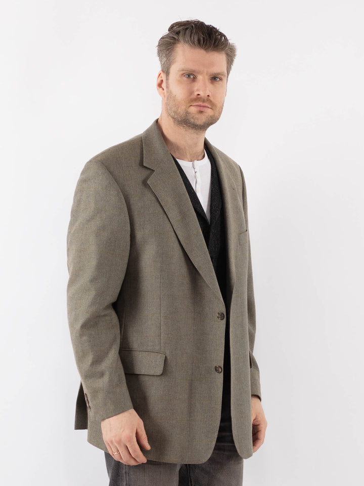 Vintage 90's Men Wool Blazer Jacket in BeigeZ1062