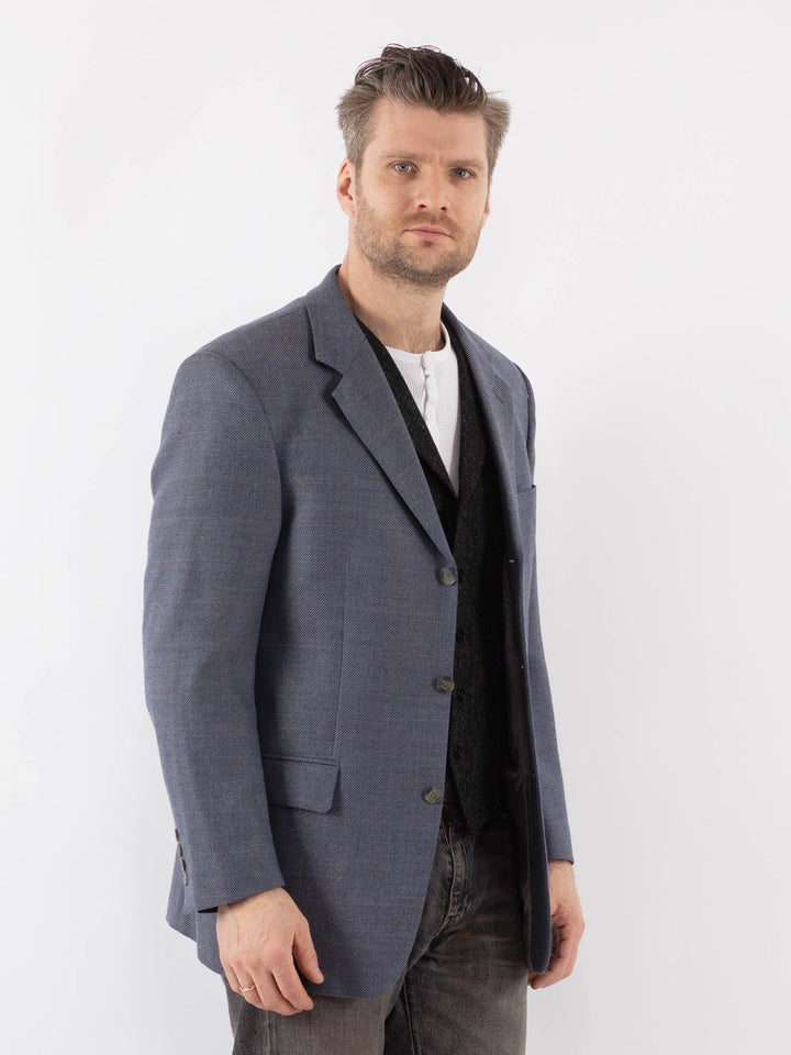 Vintage 90's Men Wool Blazer Vest in BlueZ1066