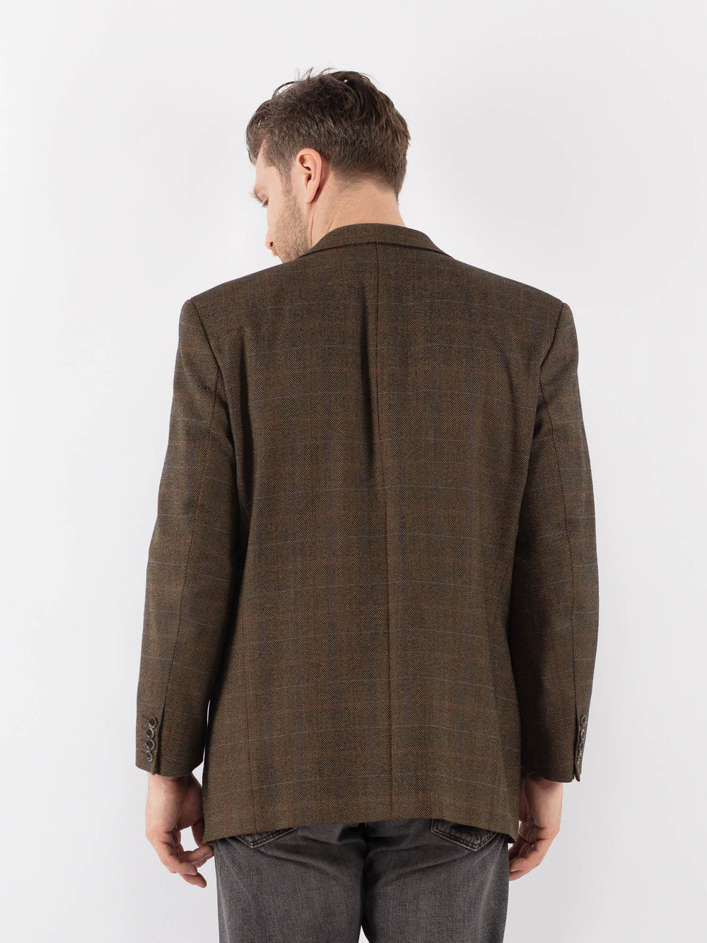 Vintage 90's Men Wool Blend Blazer Jacket in GreenZ1043