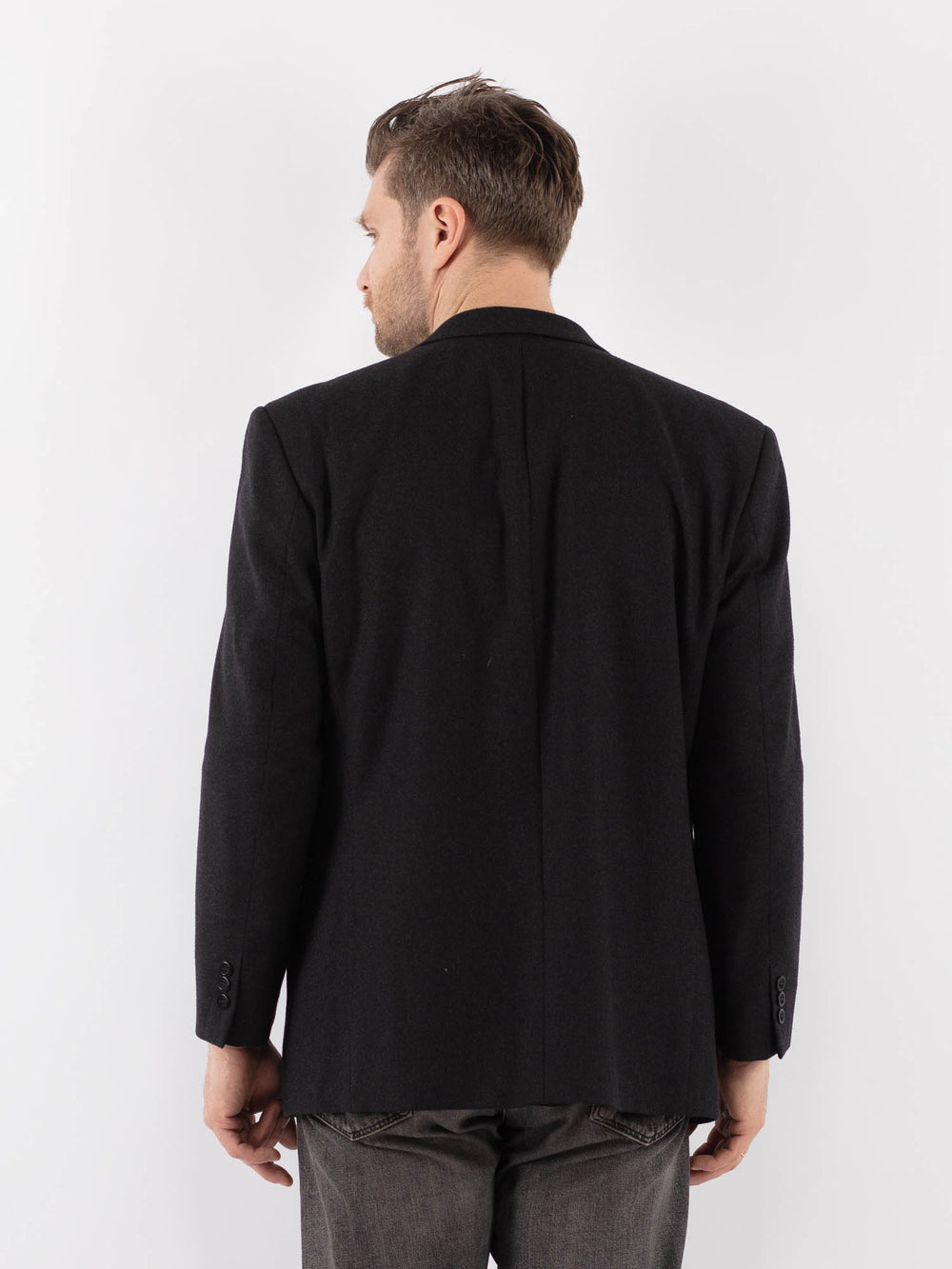 Vintage 90's Men Wool Blend Blazer Jacket in GrayZ1068