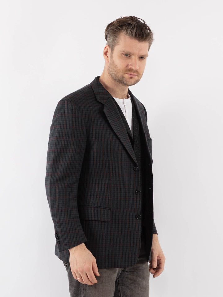 Vintage 90's Men Wool Blazer Jacket in BlueZ1085