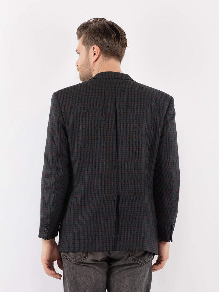 Vintage 90's Men Wool Blazer Jacket in BlueZ1085