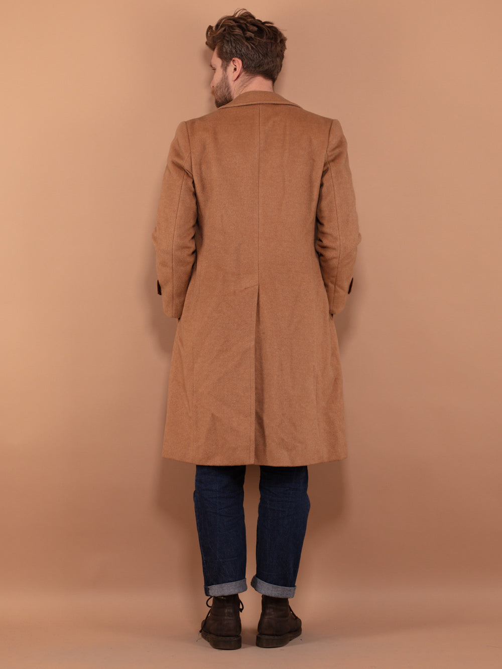 Vintage 90's Men Wool Blend Coat in Beige - NorthernGrip