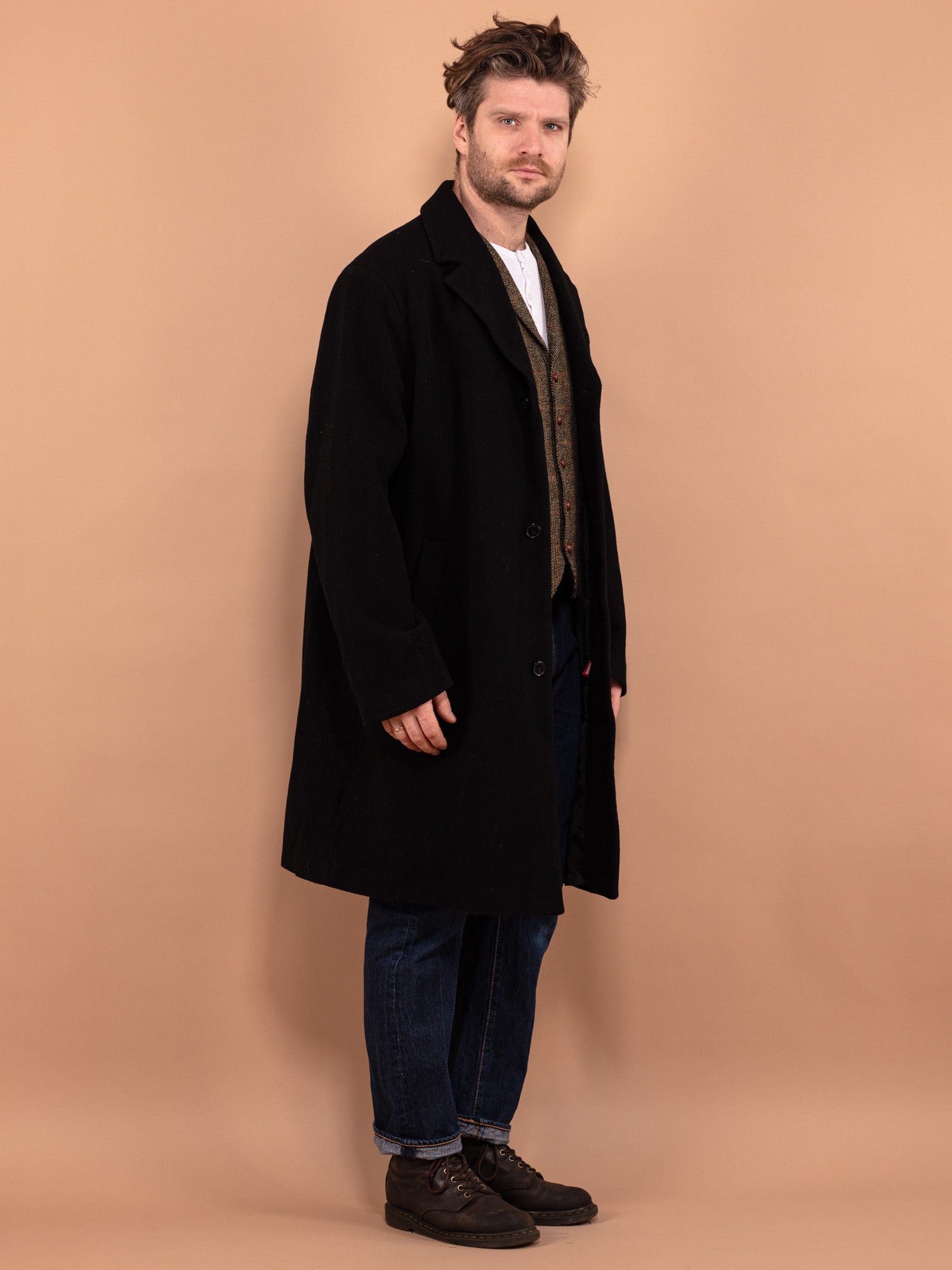 Online Vintage Store | 90's Men Wool Blend Coat | Northern Grip