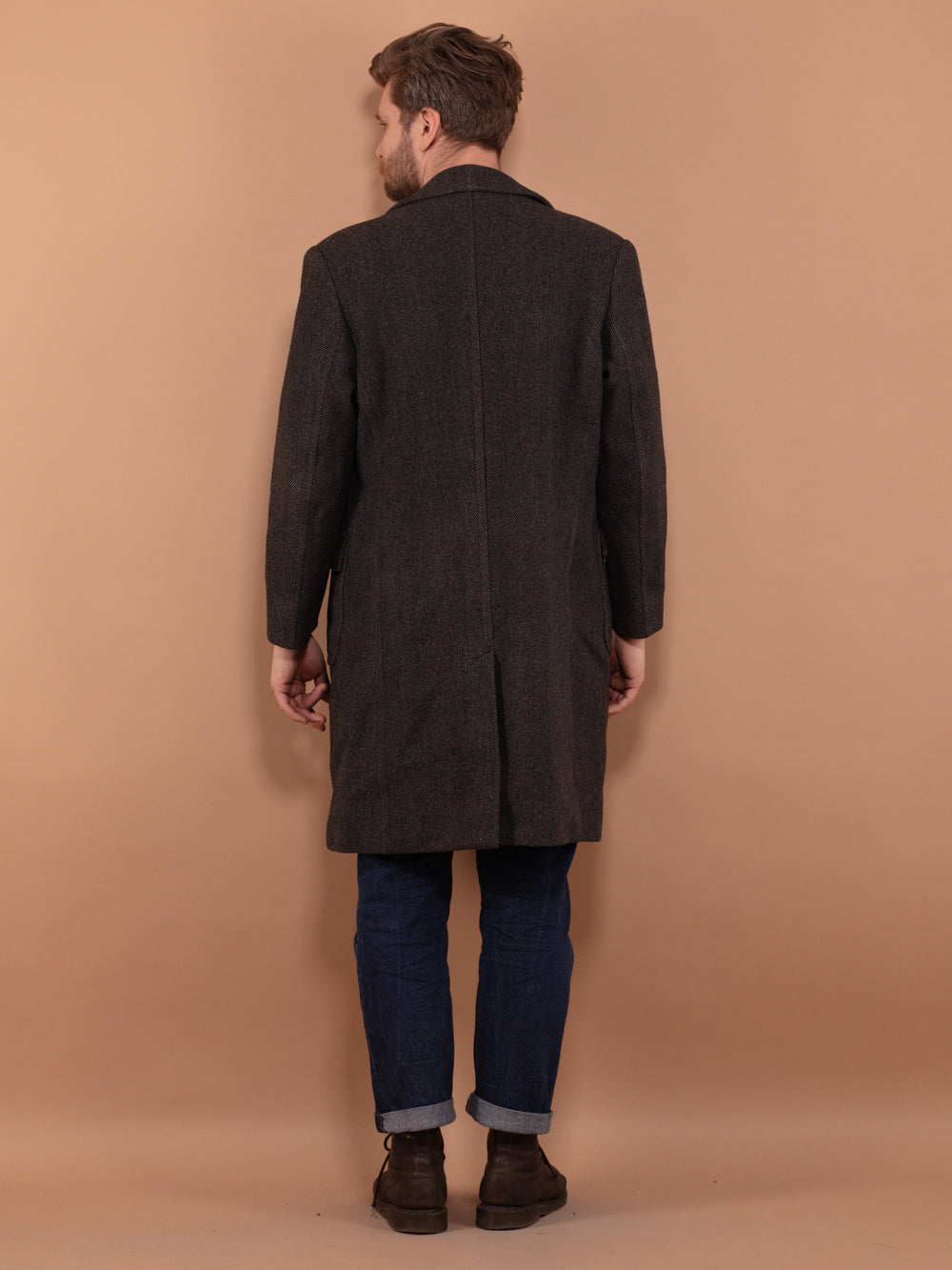 Vintage 90's Men Wool Blend Coat in Gray - NorthernGrip