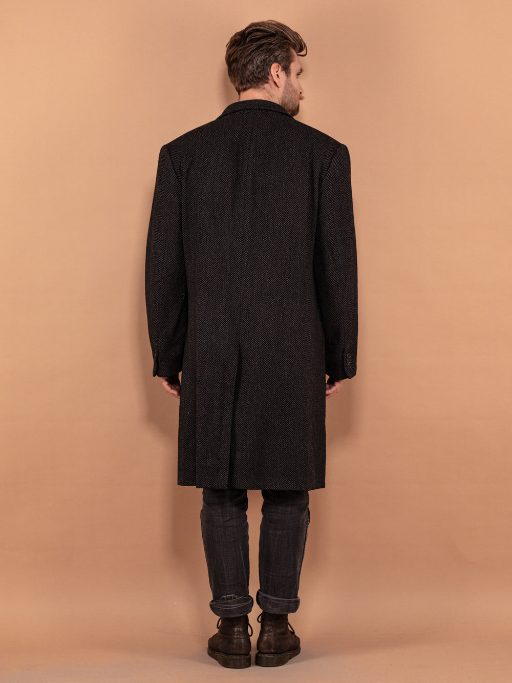 Vintage 90's Men Wool Blend Coat in Gray - NorthernGrip