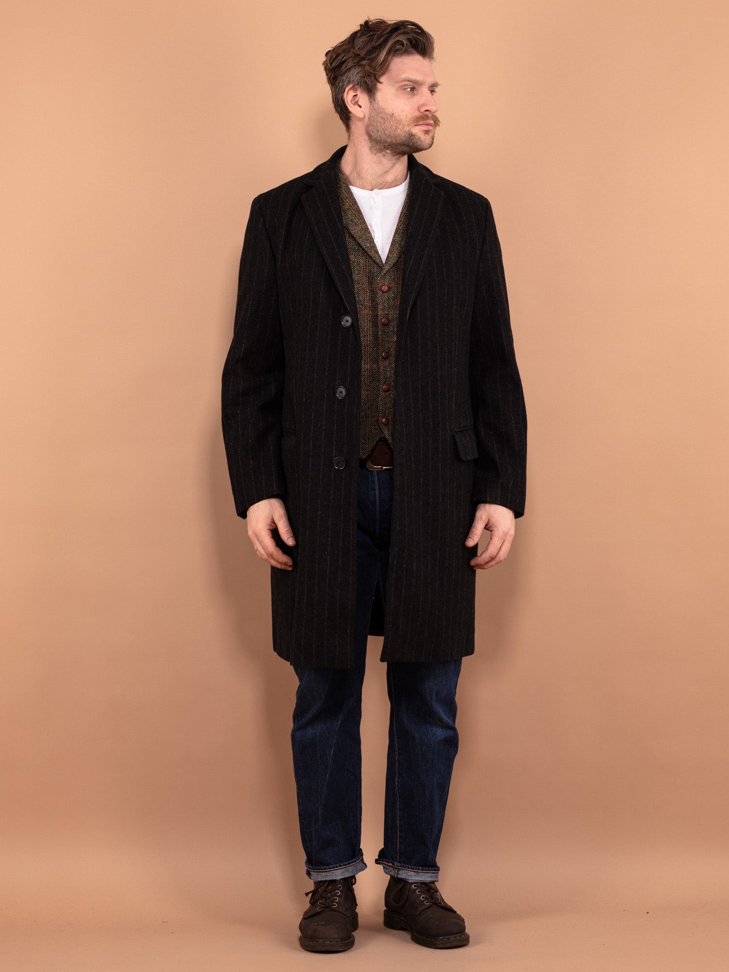 Online Vintage Store 90 s Men Wool Blend Coat Northern Grip NorthernGrip