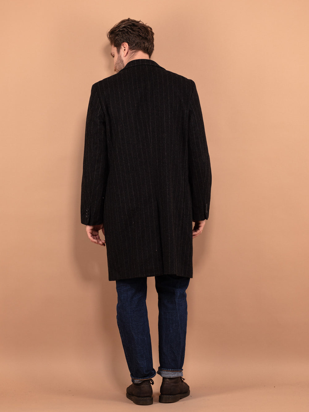 Vintage 90's Men Wool Blend Coat in Gray - NorthernGrip