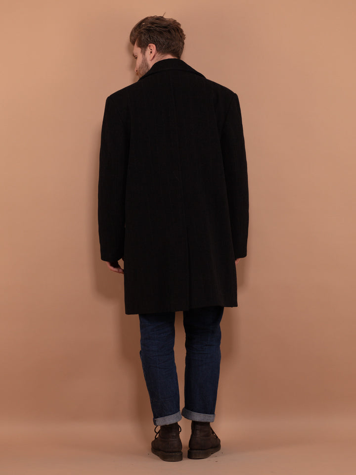 Vintage 90's Men Wool Blend Coat in Gray - NorthernGrip
