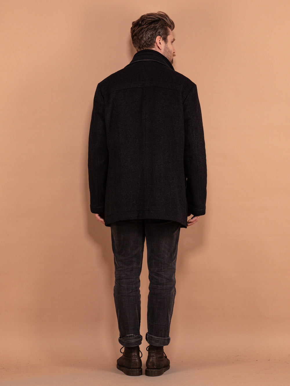 Vintage 90's Men Wool Blend Parka Coat in Gray - NorthernGrip