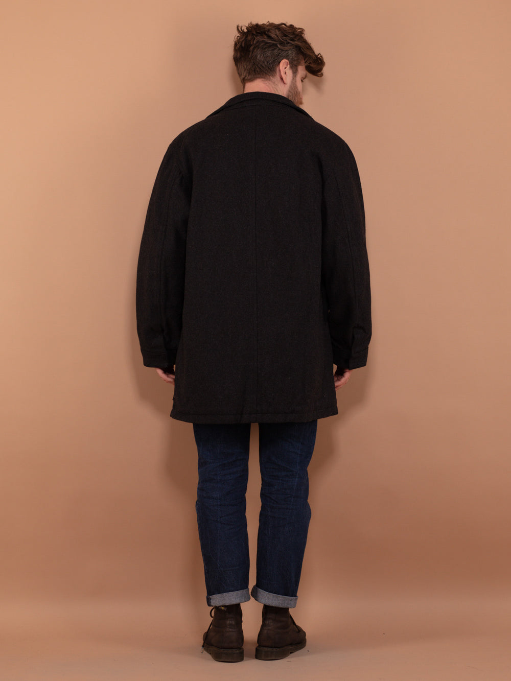 Vintage 90's Men Wool Blend Parka Coat in Gray - NorthernGrip