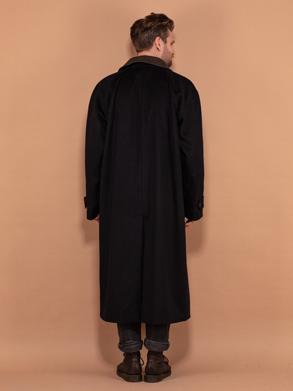 Vintage 90's Men Wool and Cashmere Coat in Gray - NorthernGrip