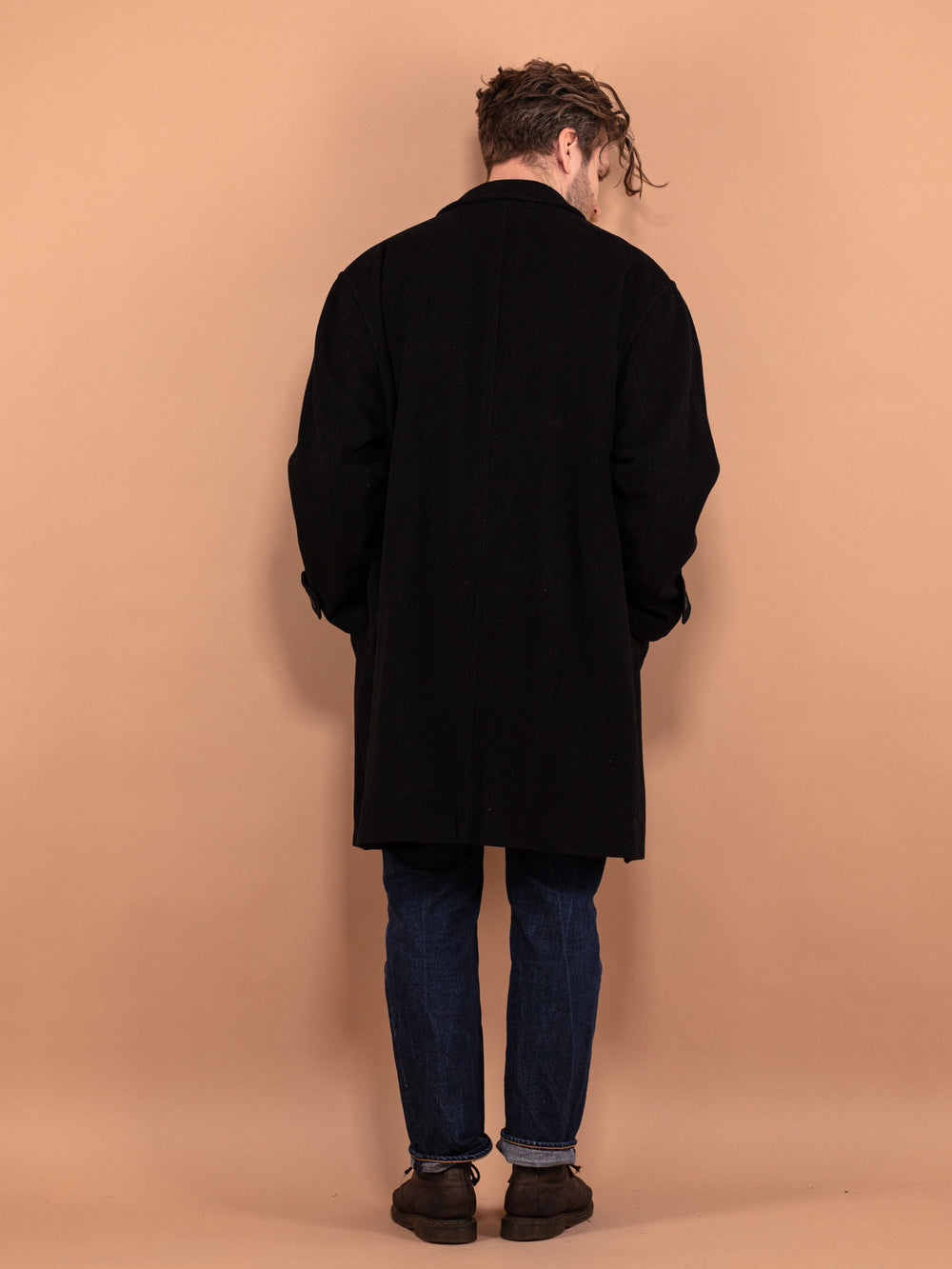 Vintage 90's Men Wool and Cashmere Coat in Gray - NorthernGrip