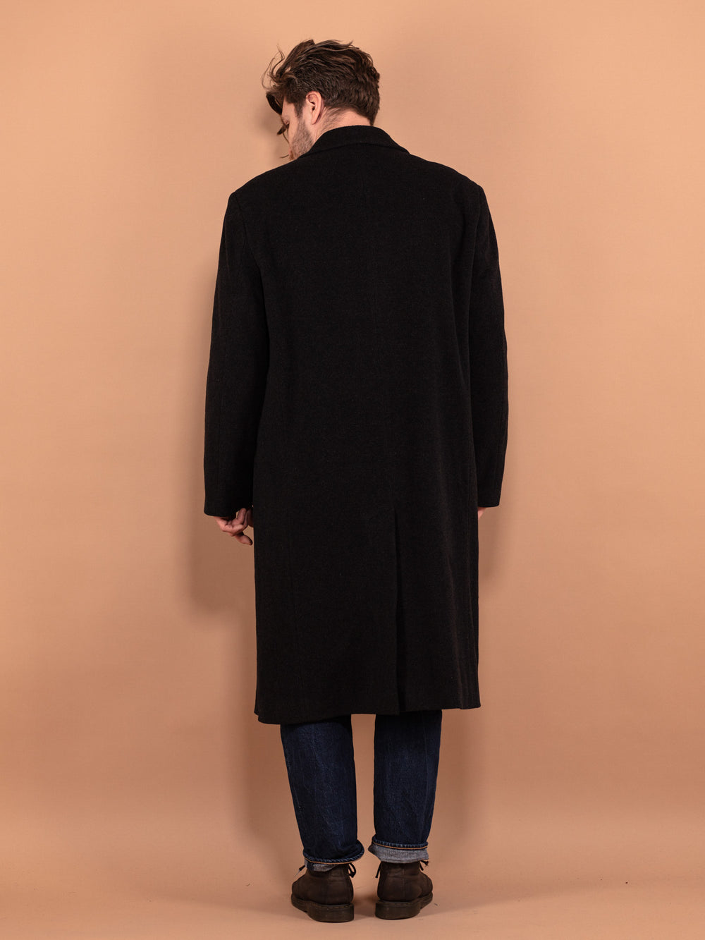 Vintage 90's Men Wool and Cashmere Coat in Gray - NorthernGrip
