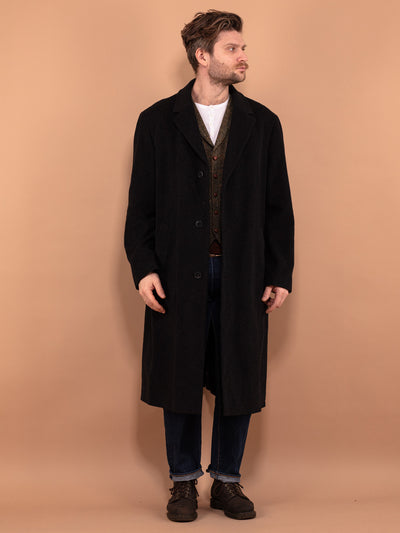 Wool Cashmere Blend Coat 90s, Gray Wool Coat Size L, Cashmere Wool Coat, Spring Wool Coat, Peaky Blinders Coat, Vintage Minimalist Outerwear