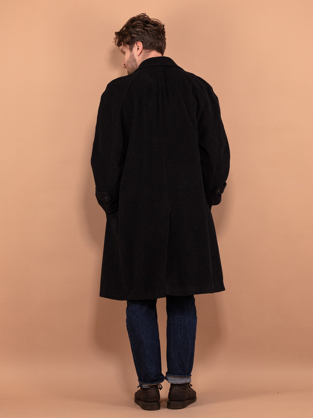 Vintage 90's Men Wool and Cashmere Coat in Gray - NorthernGrip