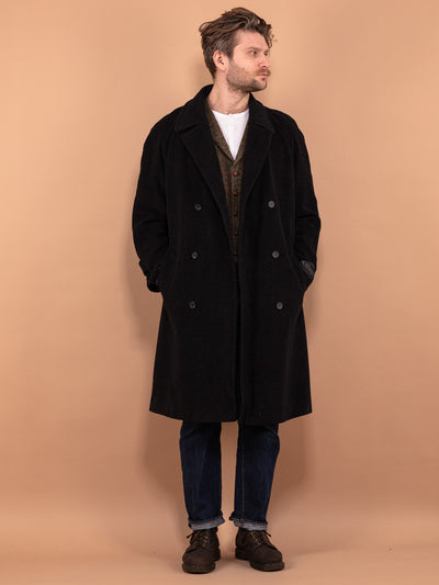 Cashmere Wool Blend Coat 90s, Gray Wool Coat Size L, Cashmere Wool Coat, Spring Wool Coat, Peaky Blinders Coat, Vintage Minimalist Outerwear
