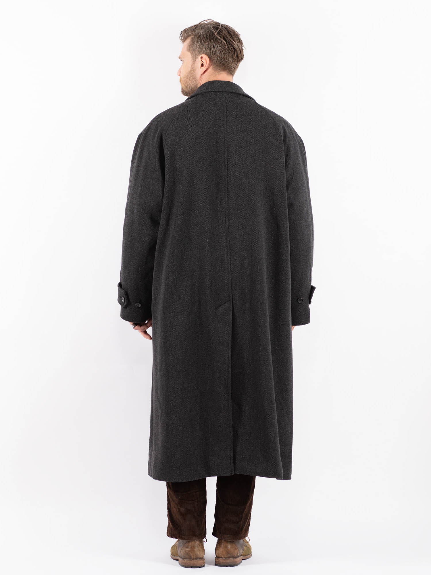 Online Vintage Store | Vintage 90's Men Wool Blend Coat in Gray