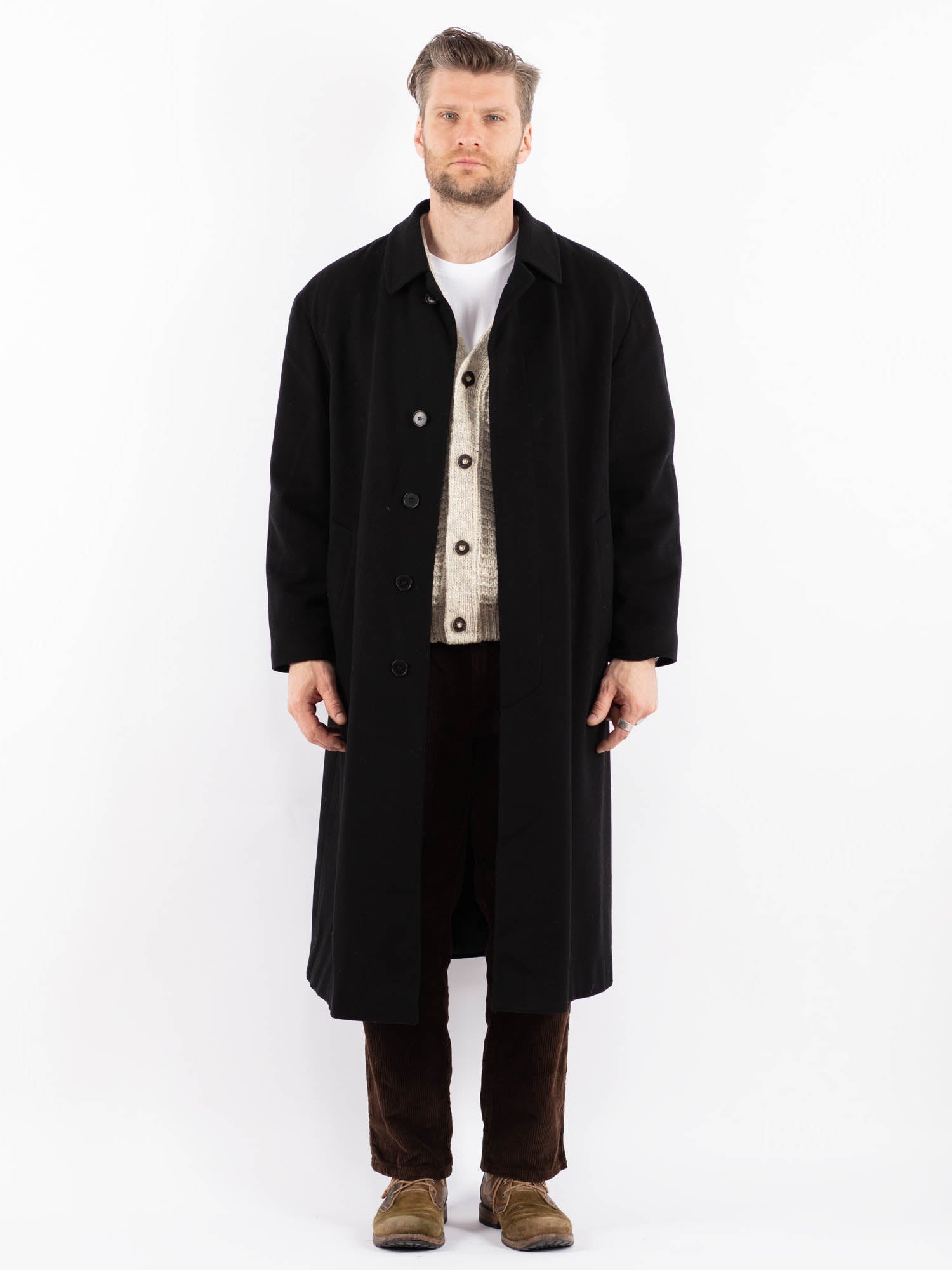 ジャケット・アウター 90s- LONGHI wool&lether half coat 90s- LONGHI wool&lether half coat