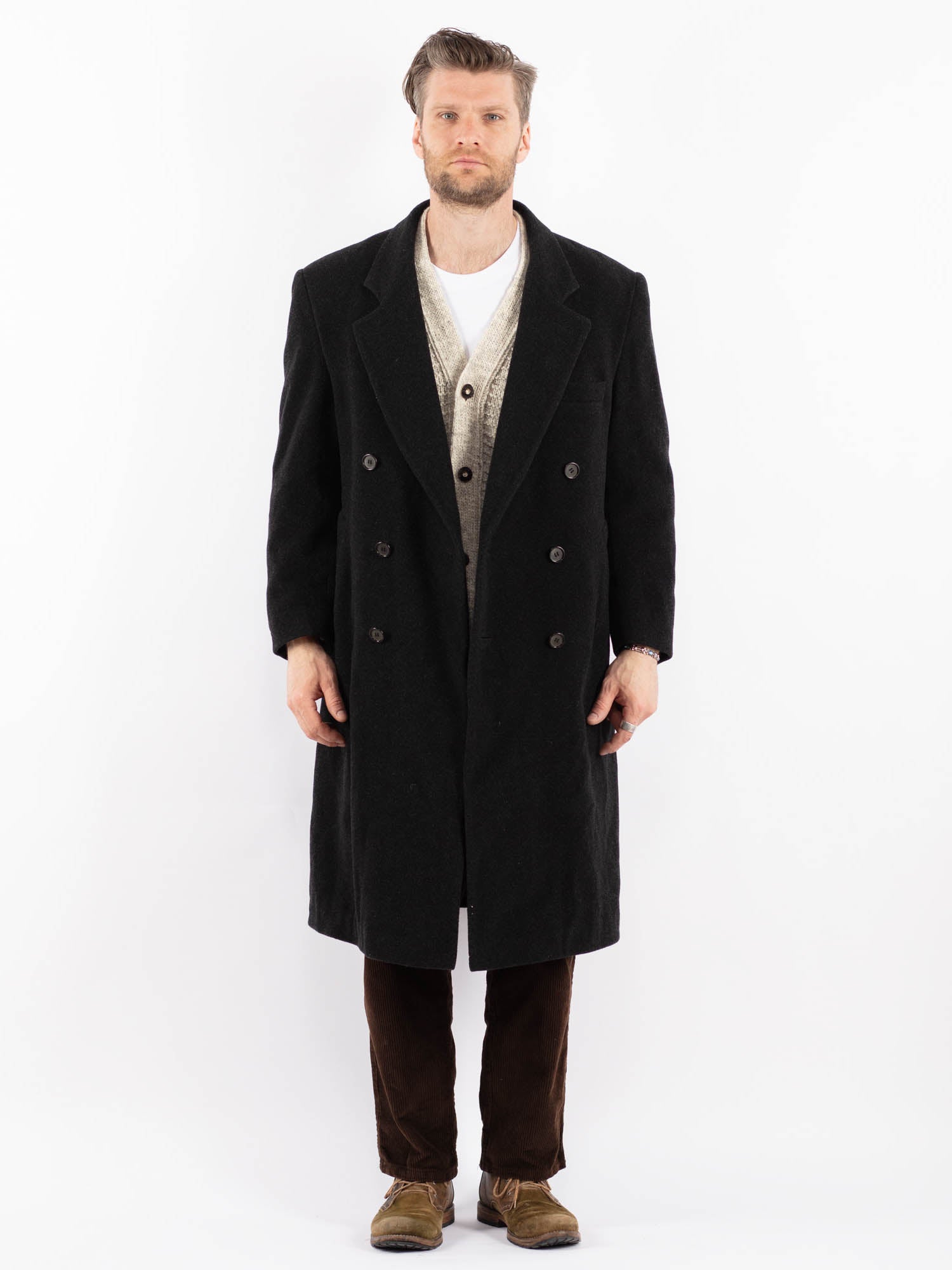 Online Vintage Store | Vintage 90's Men Cashmere Wool Blend Coat