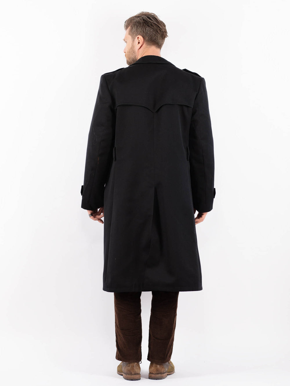 Vintage 90's Men Trench Coat in BlackZ1619