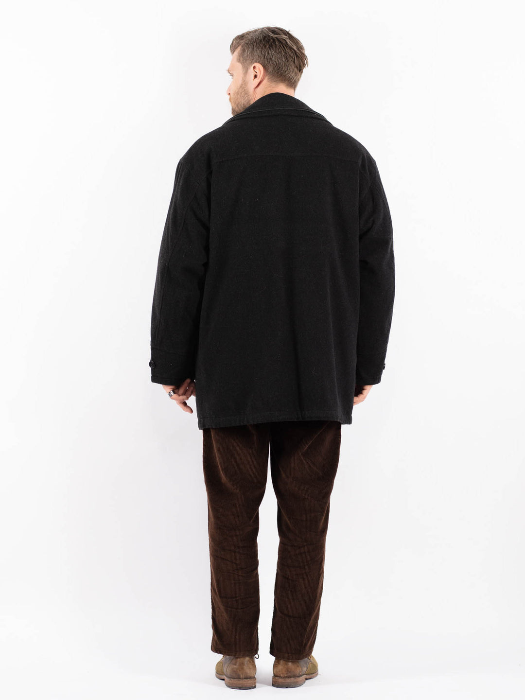 Vintage 90's Men Wool Blend Coat in GrayZ1628