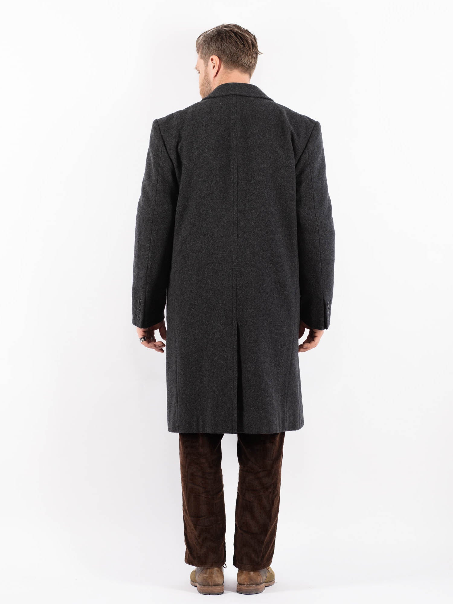 Online Vintage Store | Vintage 90's Men Wool Blend Coat in Gray