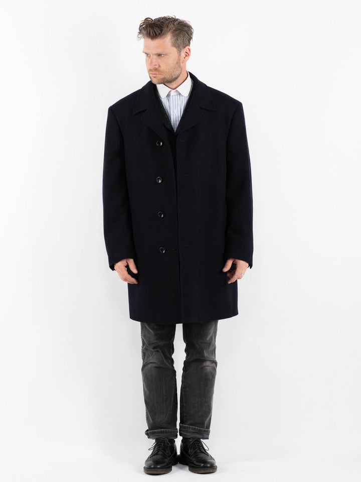 Vintage 90's Men Wool Blend Coat in BlueZ1761