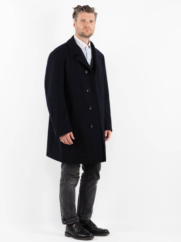 Vintage 90's Men Wool Blend Coat in BlueZ1761
