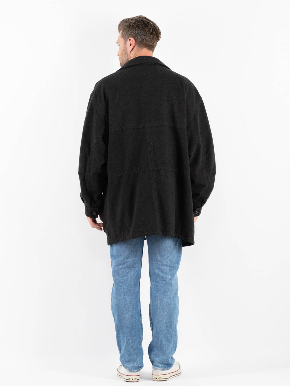 Vintage 90's Men Wool Blend Coat in GrayZ1767