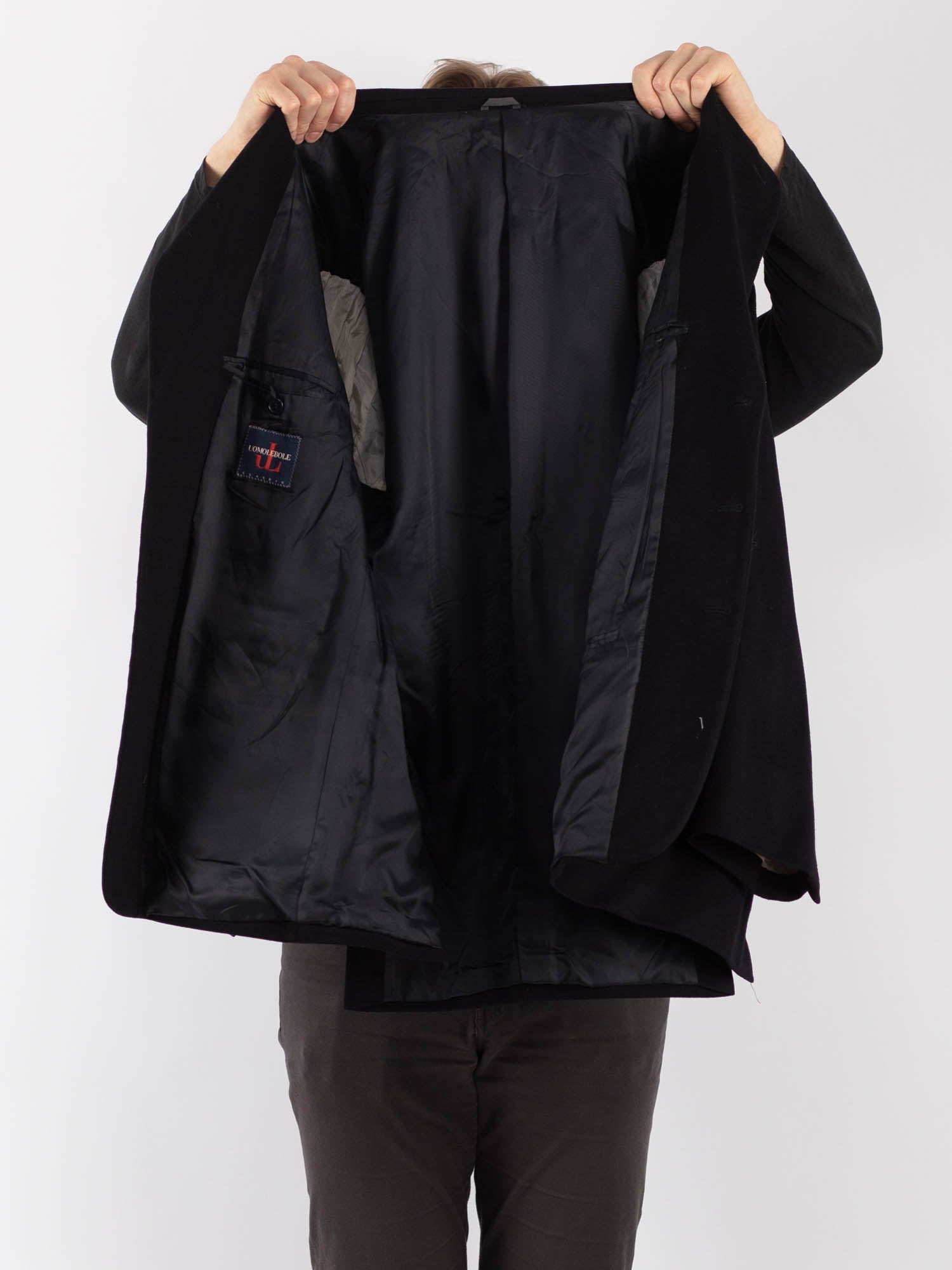 Online Vintage Store | 90's Men Wool Blazer Jacket in Black