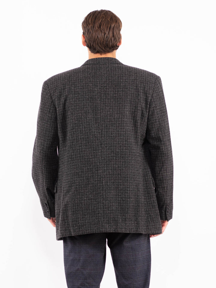 Vintage 90's Men Calvin Klein Wool Blazer Jacket in Gray