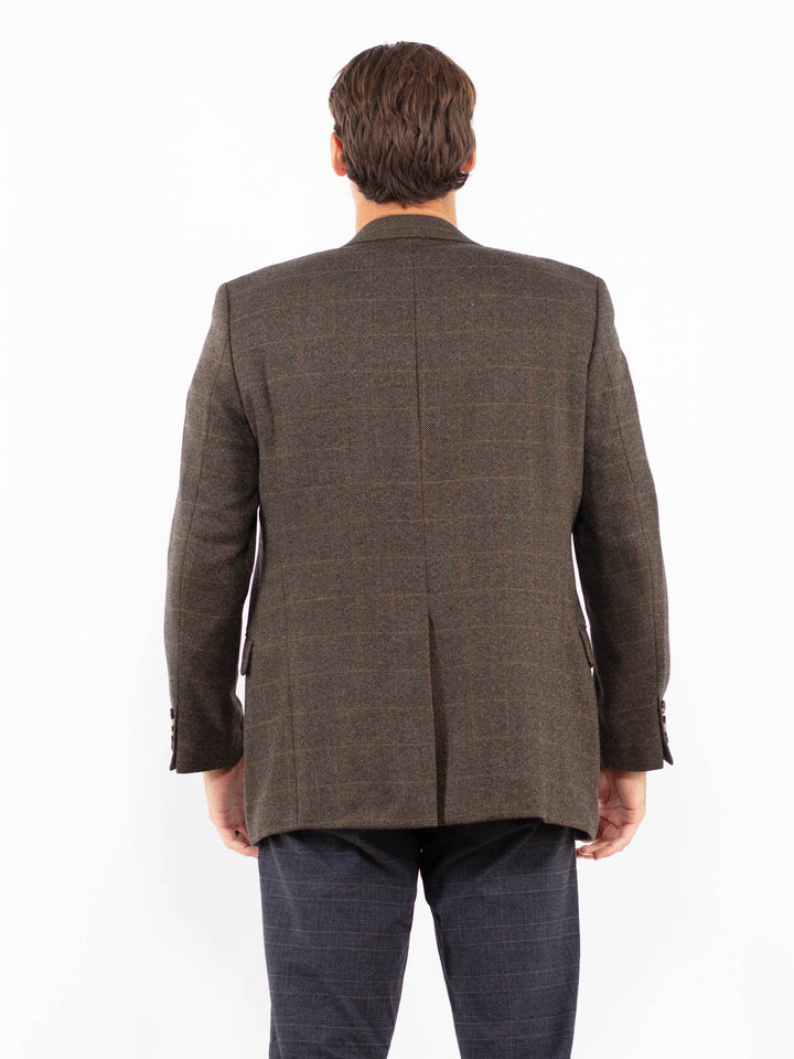 Vintage 90's Men Hugo Boss Wool Blazer Jacket in Brown