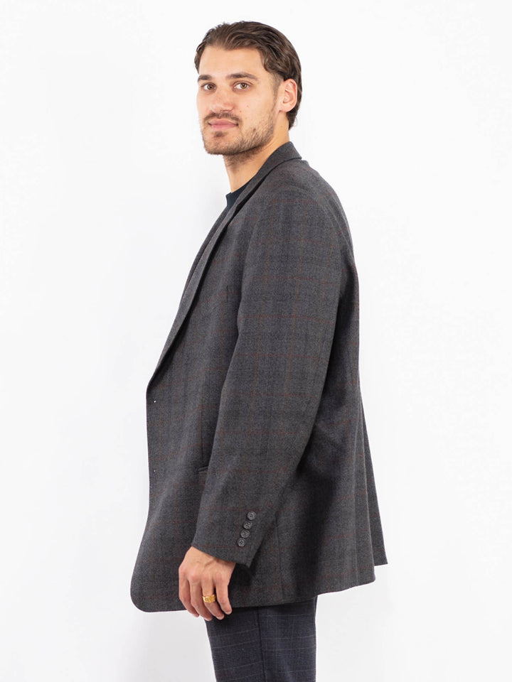 Vintage 90's Men Wool Blazer Jacket in BlueZ2420