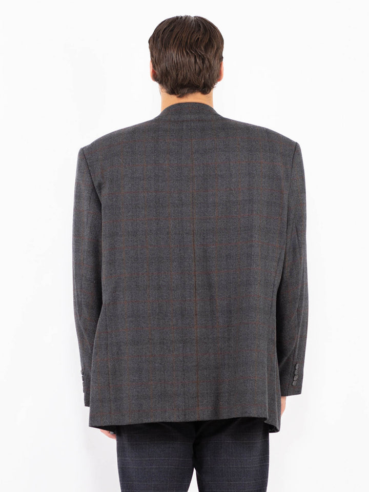 Vintage 90's Men Wool Blazer Jacket in BlueZ2420