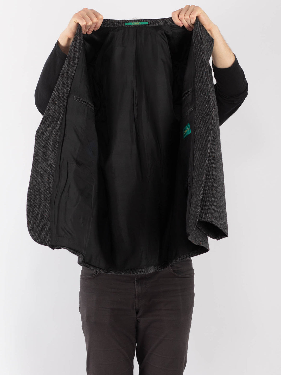 Vintage 90's Men Wool Blazer Jacket in Gray