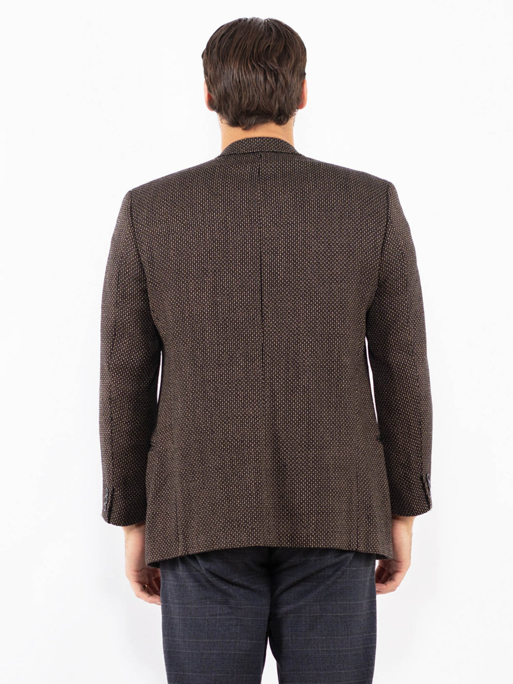 Vintage 90's Men Wool Blend Blazer Jacket in BrownZ2422