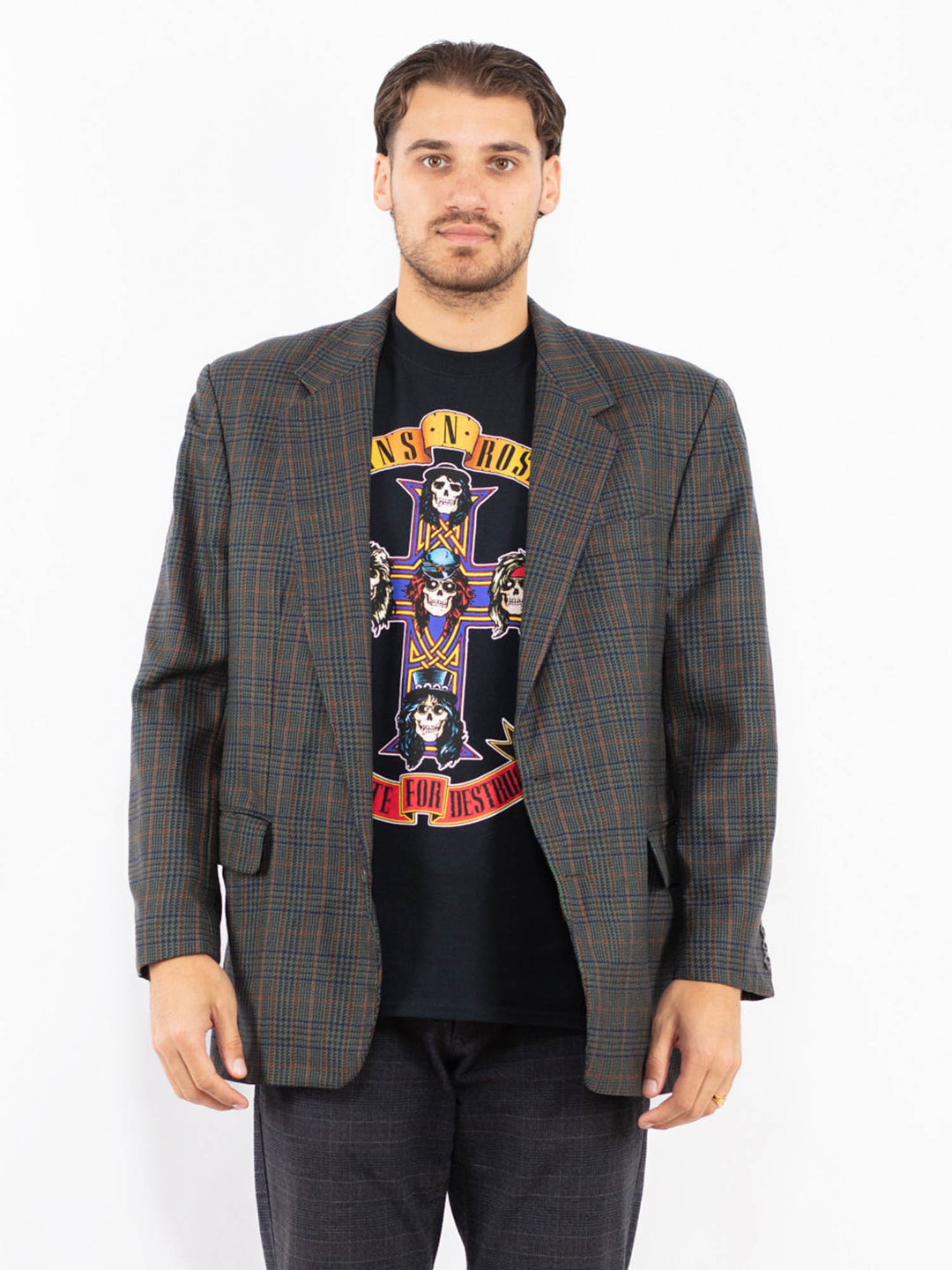 Vintage 90's Men Wool Blazer Jacket in MultiZ2423
