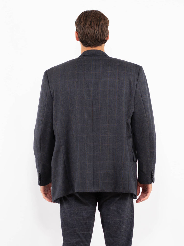 Vintage 90's Men Wool Blend Blazer Jacket in Blue