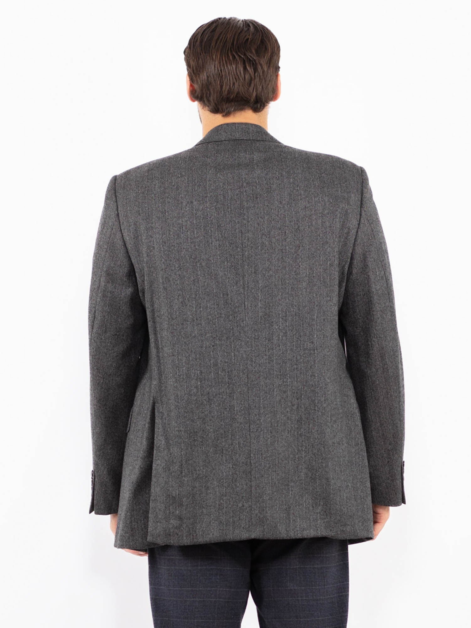 Online Vintage Store | Vintage 90's Men Wool Blazer Jacket in Gray